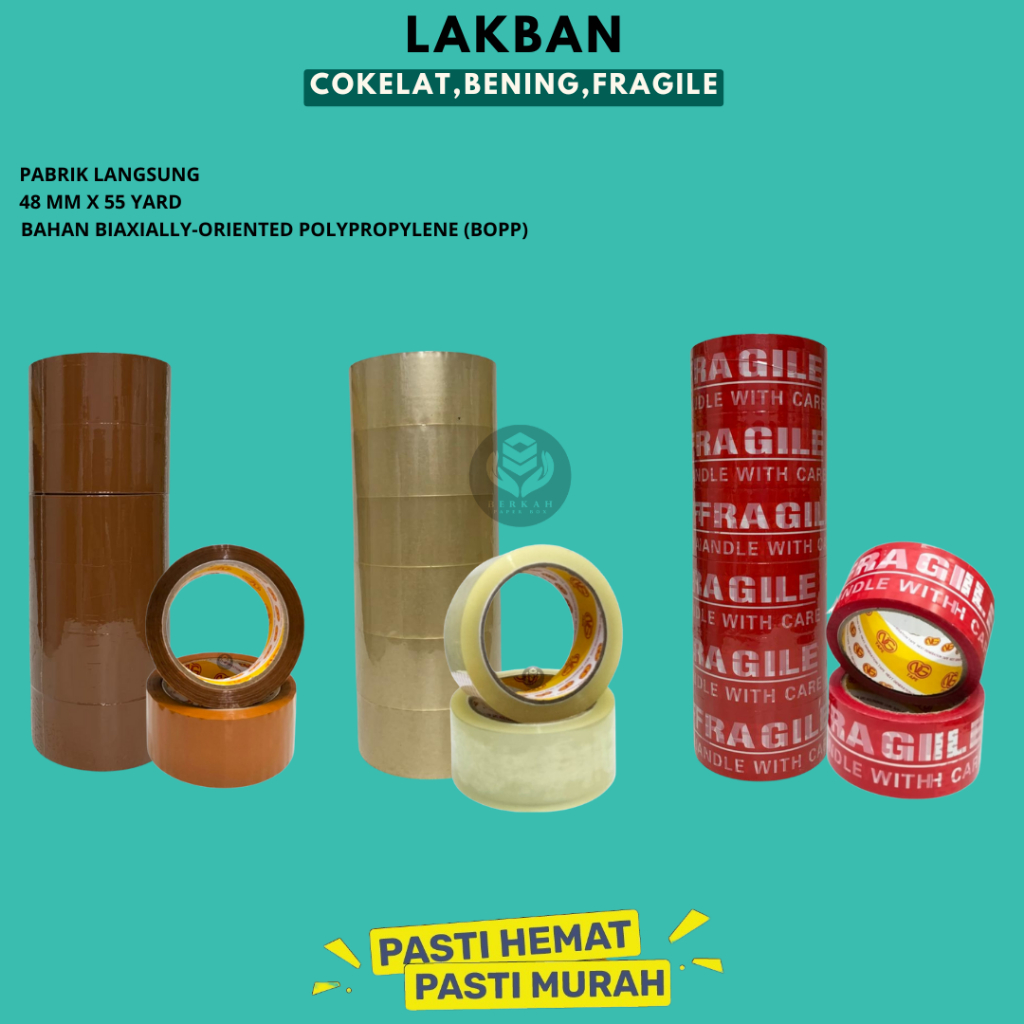 Lakban OPP Cokelat / Selotip Isolasi Lakban / Lakban OPP Tape Kuat & Tahan Putus / NGC