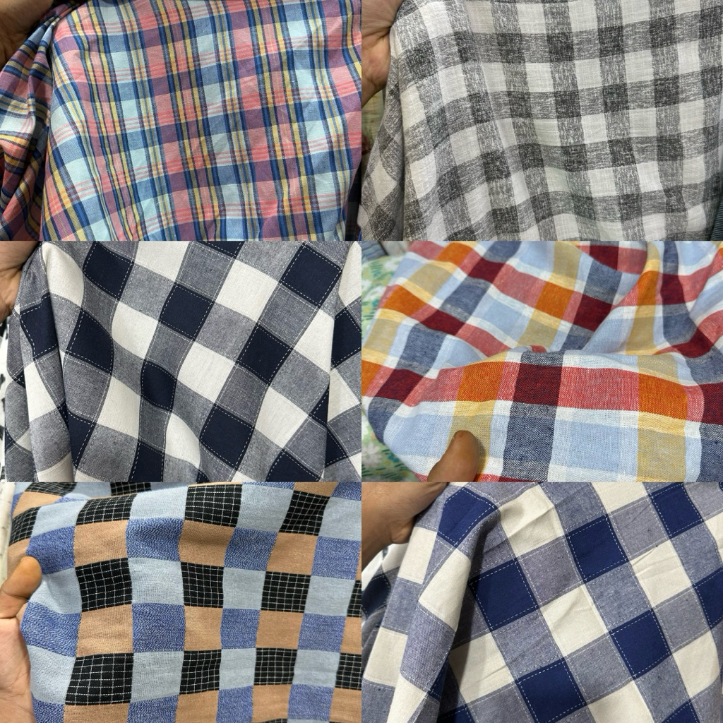 kain linen kotak import