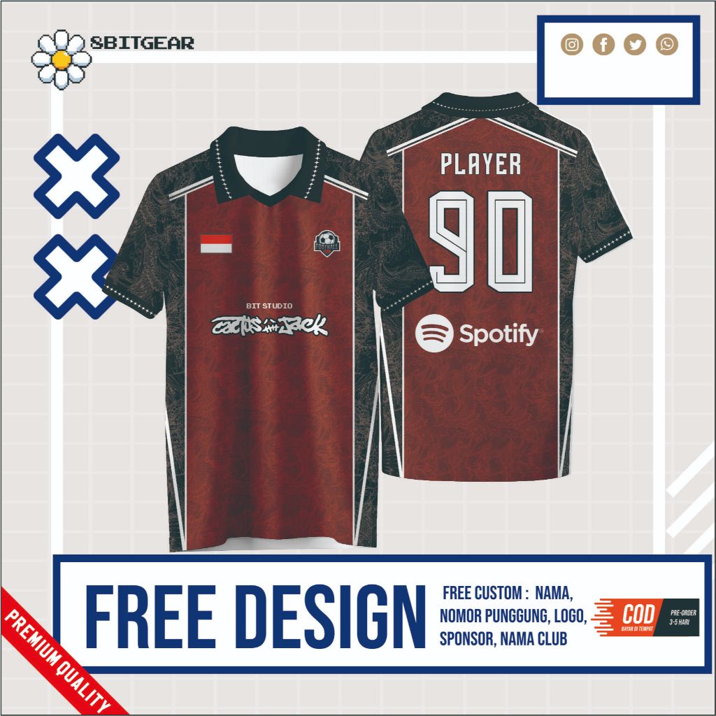 Jersey Futsal Full Printing Bebas Custom Design (BISA SATUAN)