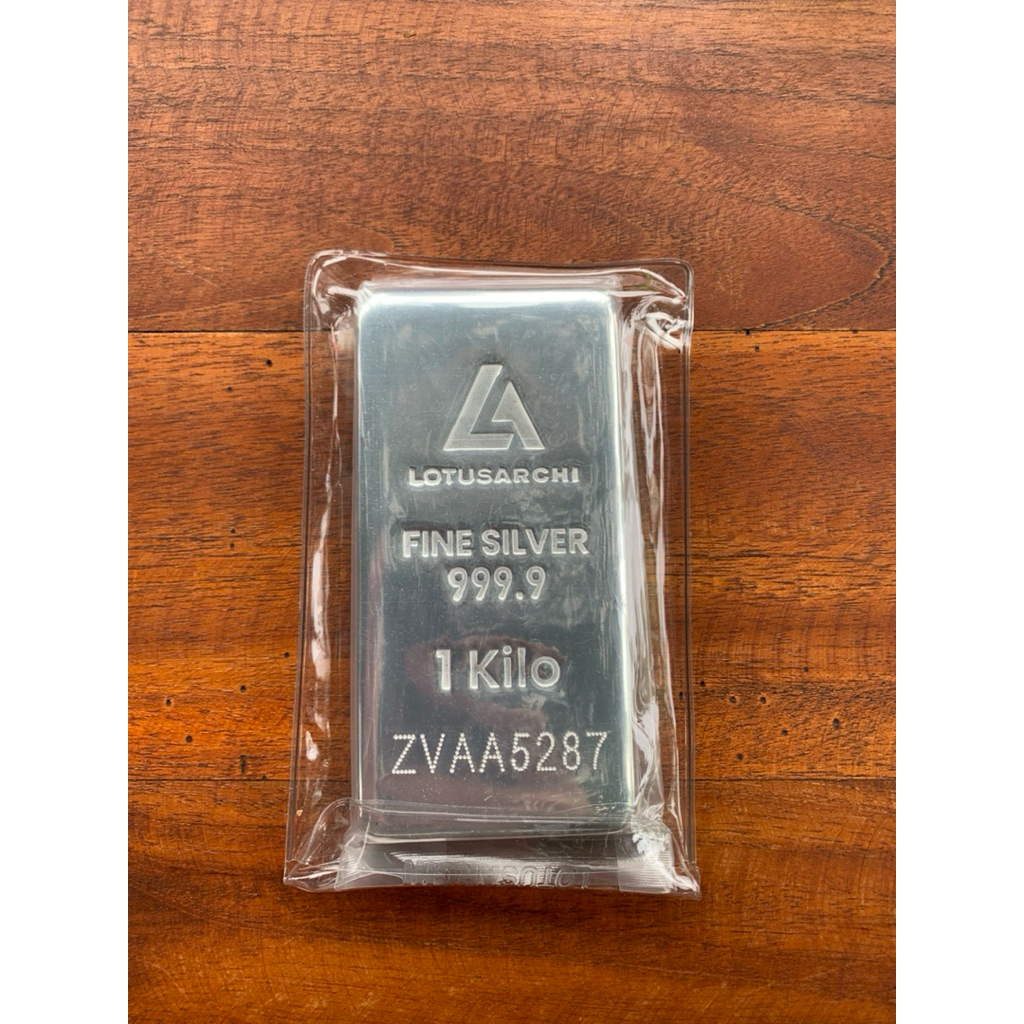 Perak Batangan 1 KG Lotus Archi Fine Silver 999.9 | Silver Bar Original Segel
