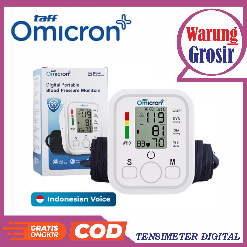 TensiMeter Digital TaffOmicron VOICE Bahasa Indonesia Lengan Tensi Meter Omicron Alat Ukur Tekanan D