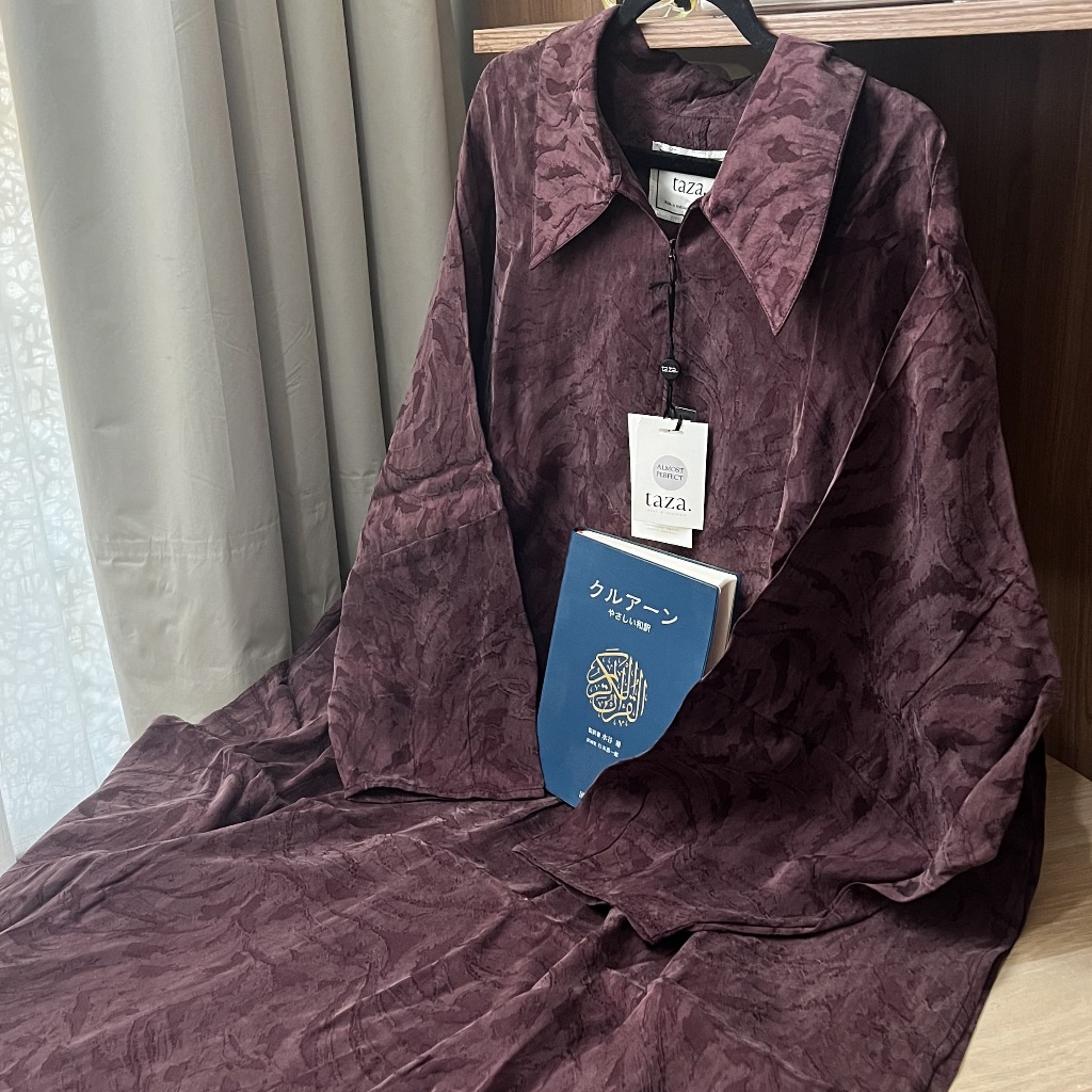 Taza - Faye Abaya Burgundy S Barrel Sleeve