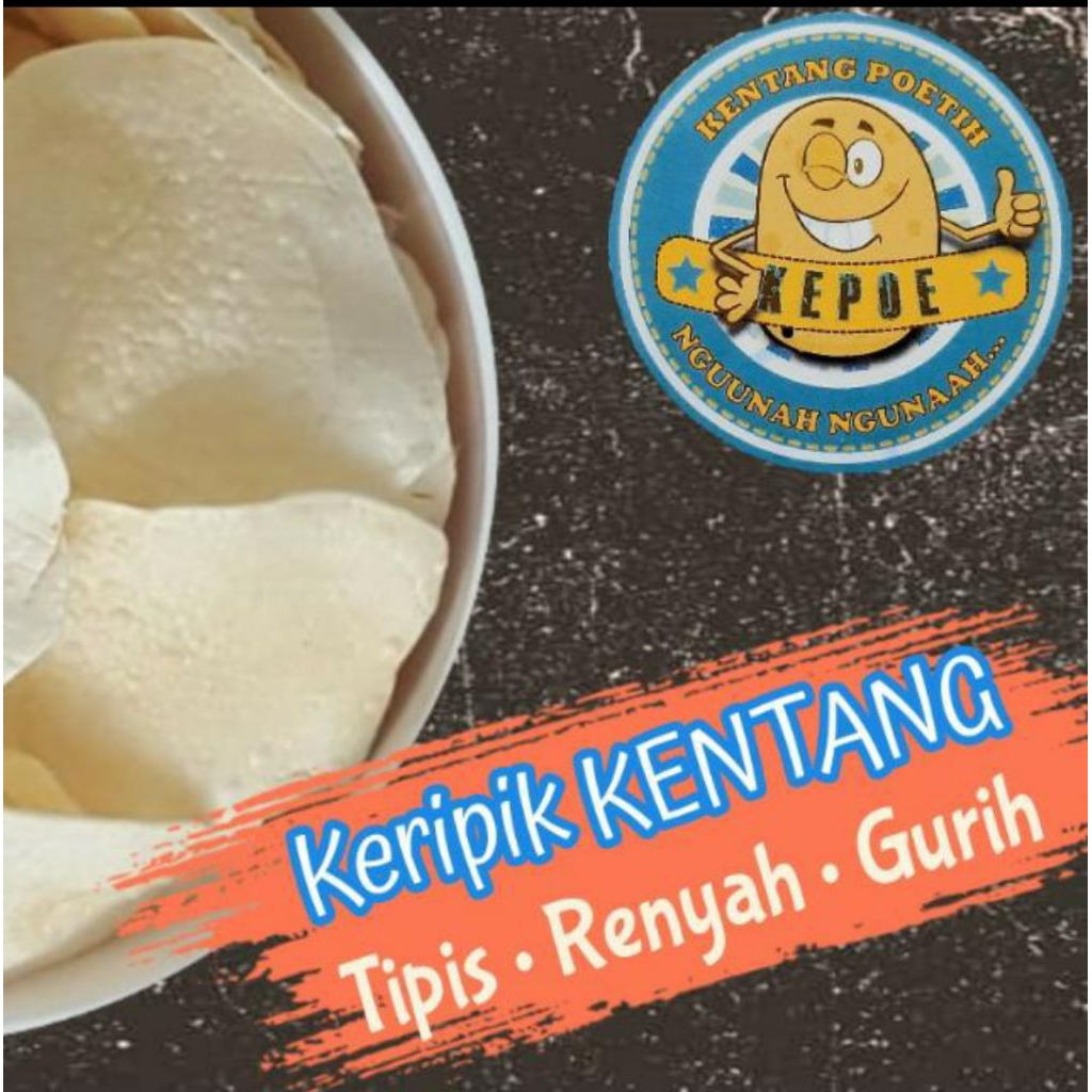 Keripik kentang Bandung "KEPOE" 200 gram keripik kentang putih