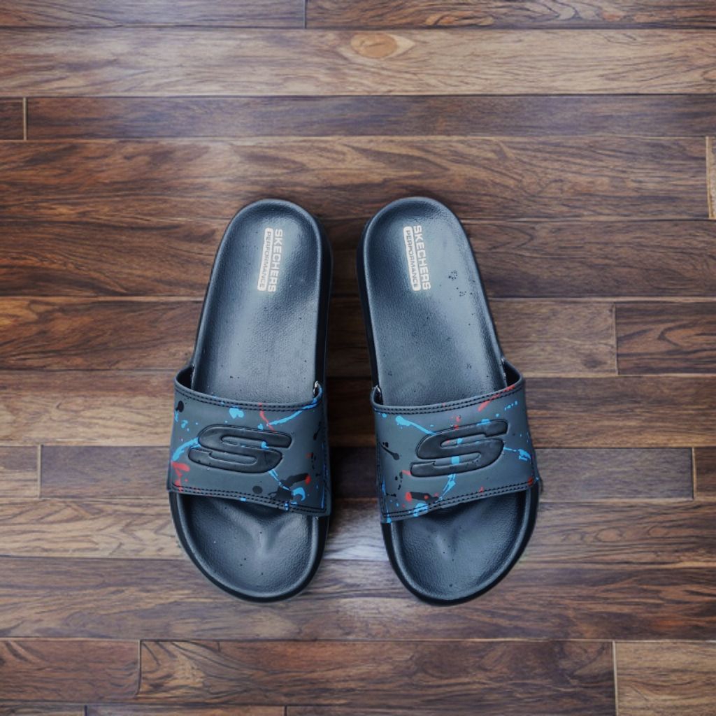 SKECHERS SANDAL SLIP ON PRIA WANITA SLIDE SLOP CASUAL