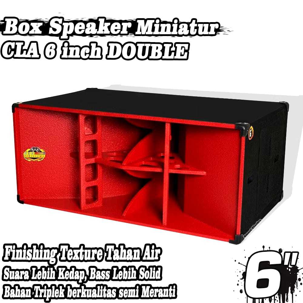 Box Speaker Miniatur CLA 6 INCH Double Texture MERAH
