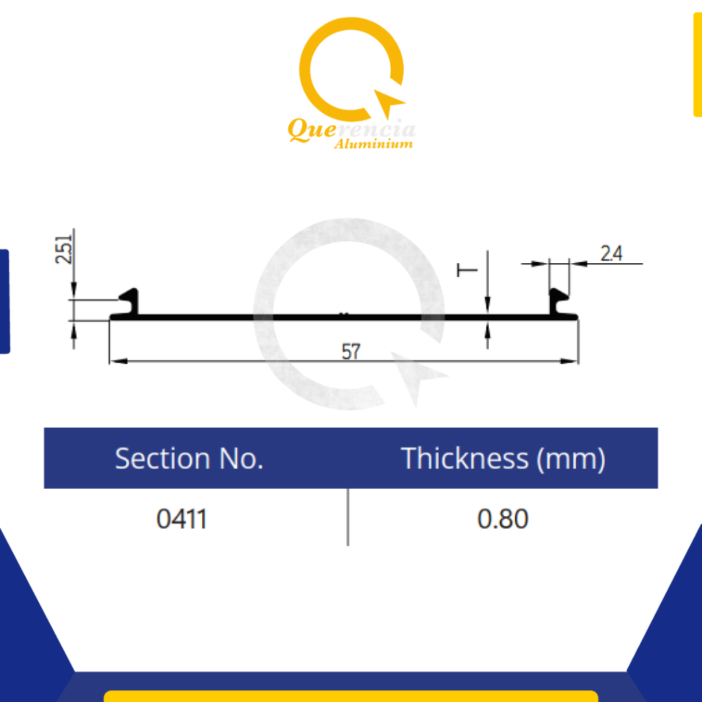 Dacon 0411 Aluminium Profile Kusen Bahan Pintu Jendela 3" | Aluminium Batangan 6 Meter | Bahan Bangu