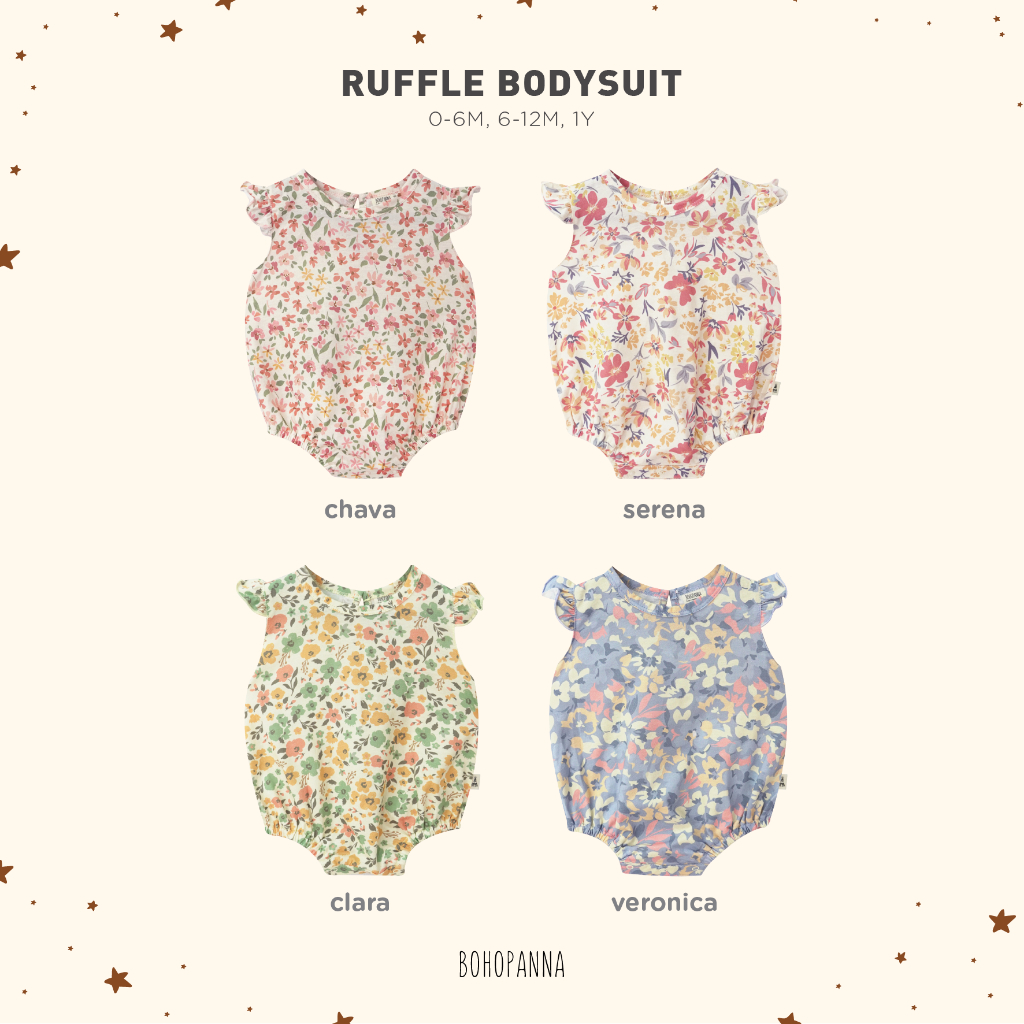 Bohopanna | Ruffle Bodysuit | Natalie Bodysuit Bohopanna | Bodysuit Bayi | Jumper Bayi