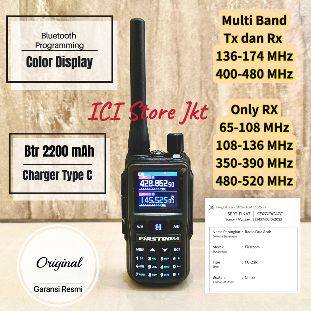 Ht Firstcom FC23 R mini / firstcom FC 23R / HT mini dual band / pengganti Firstcom FC 21R / HT Mini 