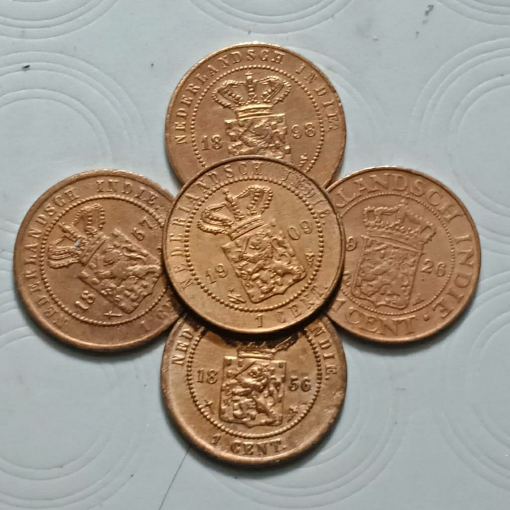 PROMO 5 BENGGOL BEDA TAHUN SEMUA 1856 - 192X NEDERLANDINDIE 1CENT    KOLEKSI KUNO MURAH BANYAK DICAR