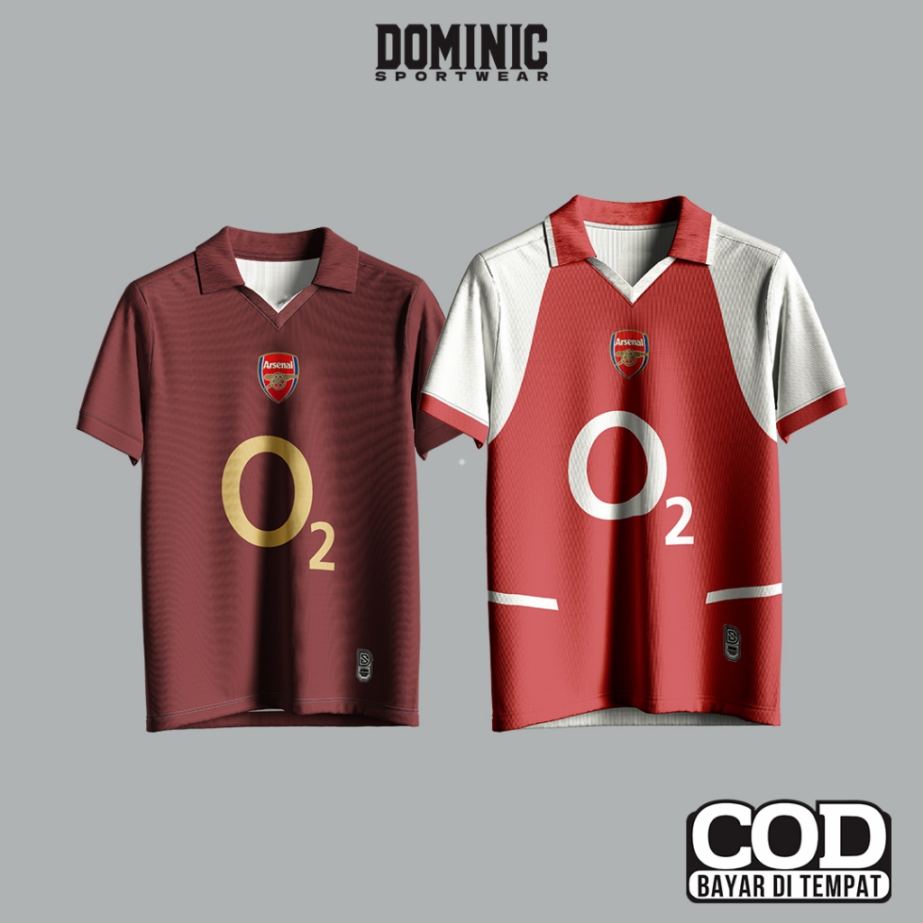 Jersey Fantasy Arsenal Highbury JVC 2005 2006 Retro Vintage Classic Casual Full Printing Berkerah