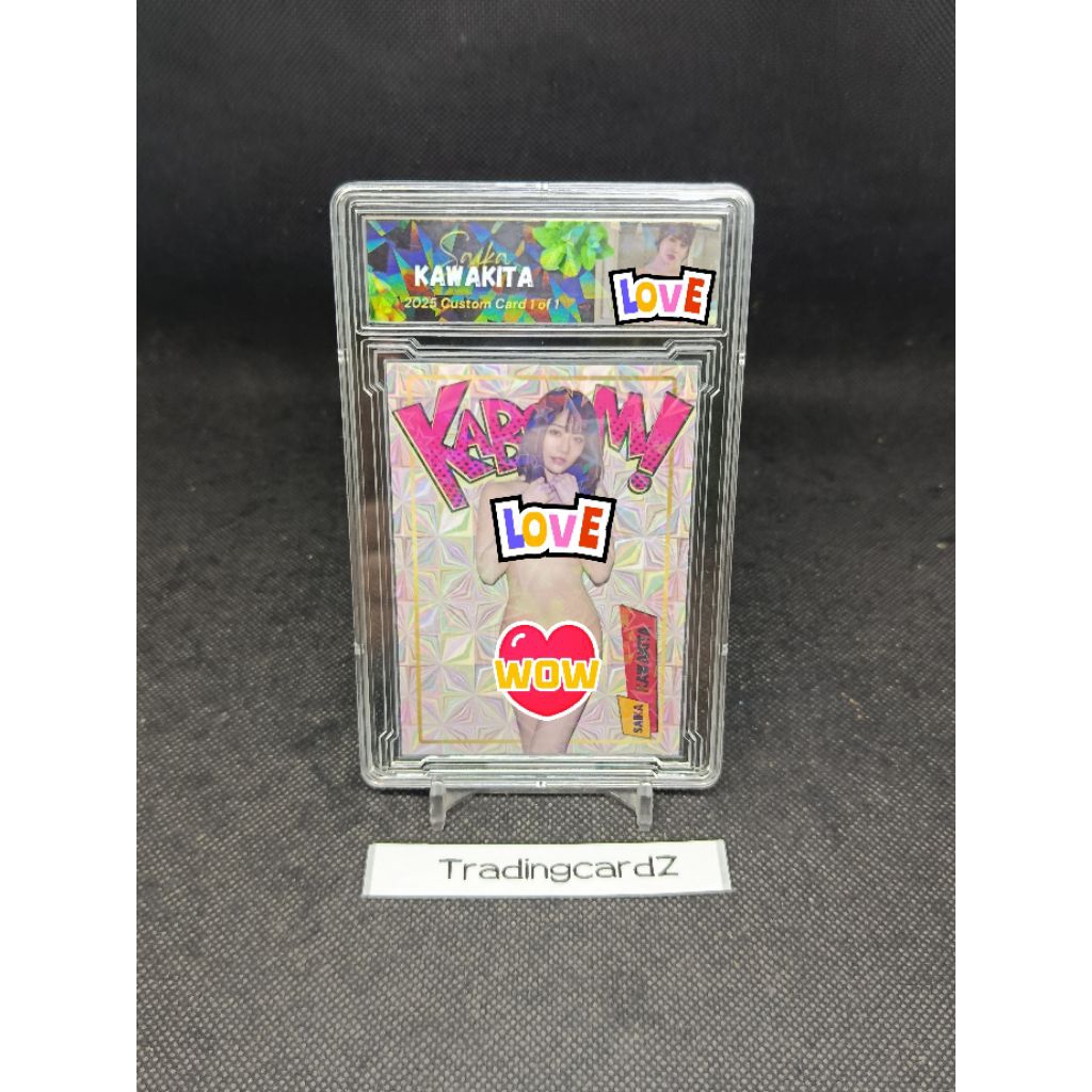 Trading card 2025 fans made card Holo Craked Ice Kaboom Saika Ka wakita #NNO (Slab Label + sleeve Ho