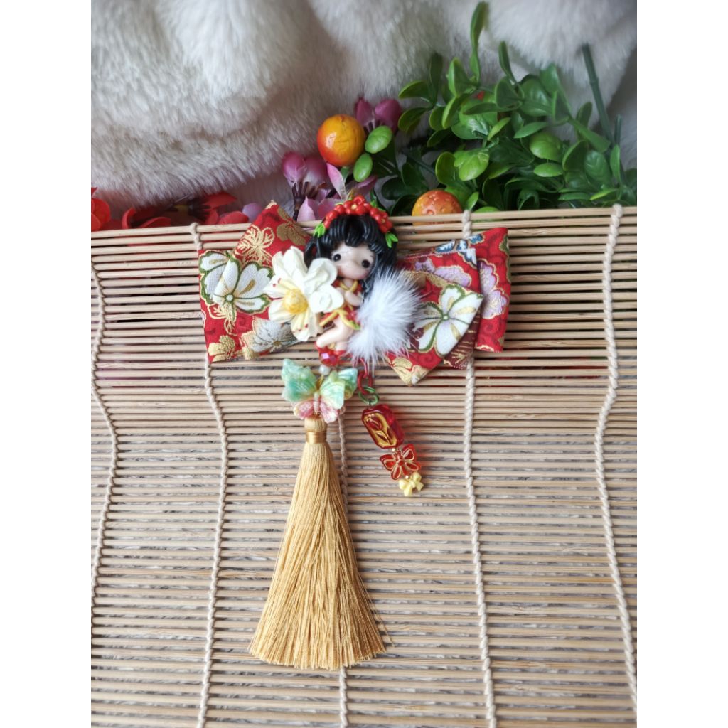 Jepit rambut imlek/jepit rambut anak/jepit rambut anak claydoll Imlek/Pita rambut imlek anak