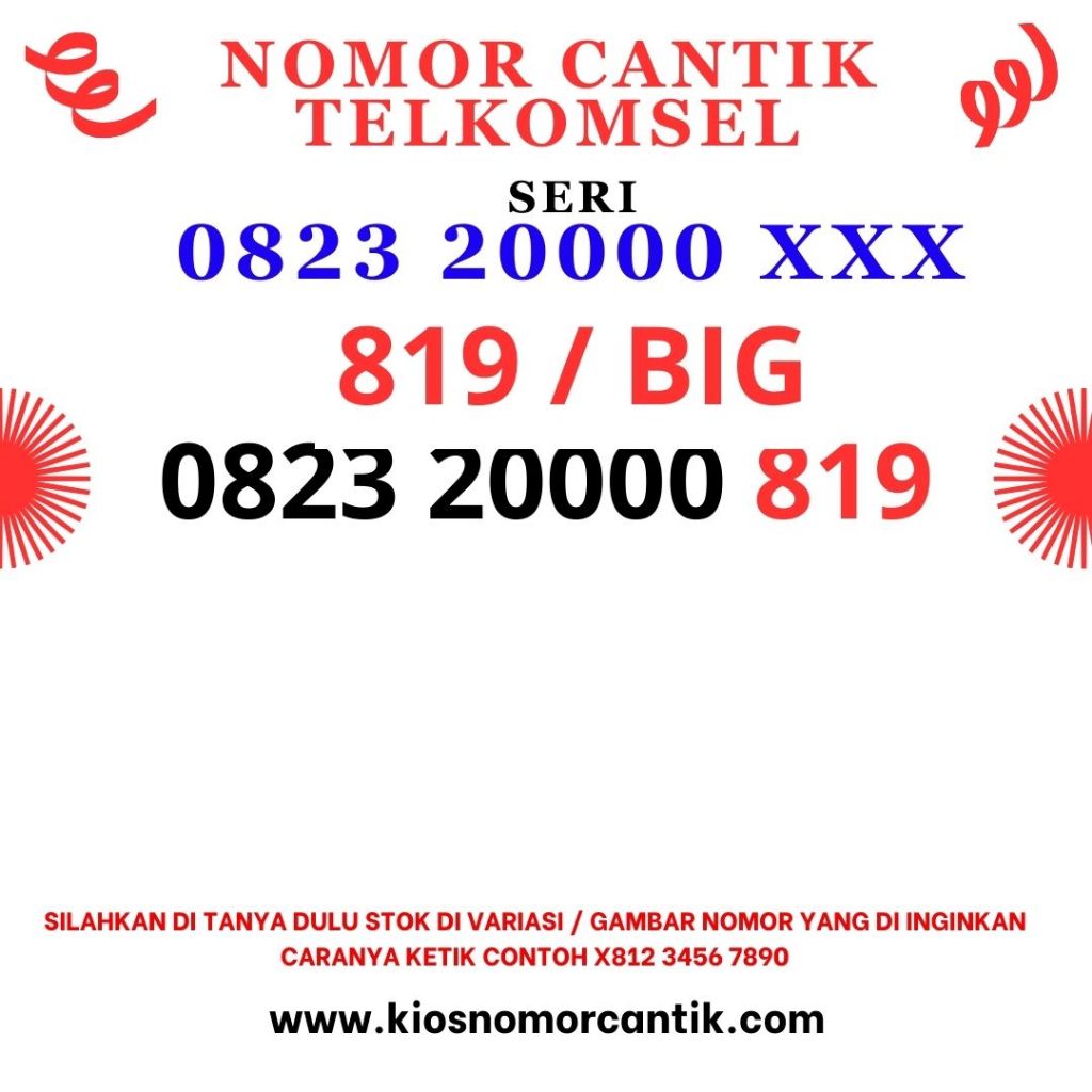 Kartu perdana telkomsel murah 819 BIG nomor cantik simpati seri kwarted kwartet kuartet 0000 rapih n
