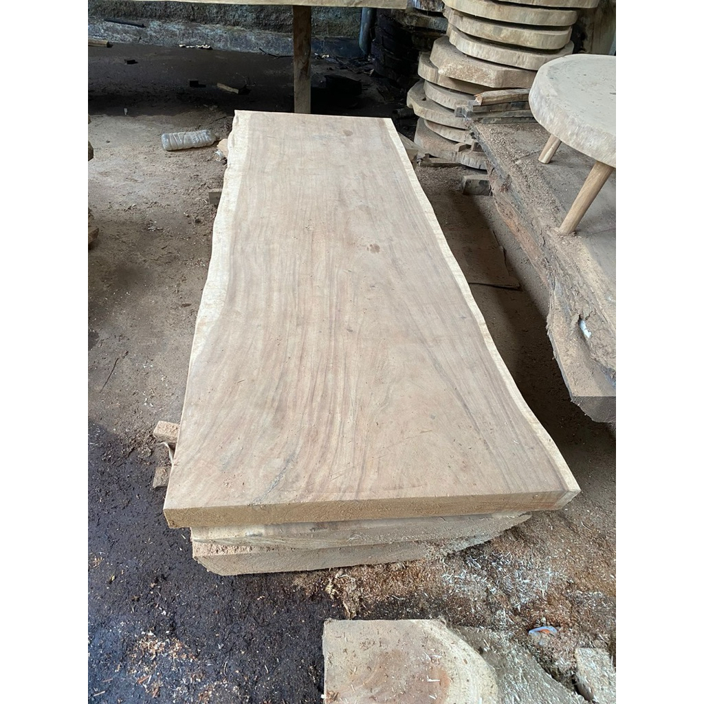 TOP TABLE 2 METER ALAMI KAYU TREMBESI SOLID