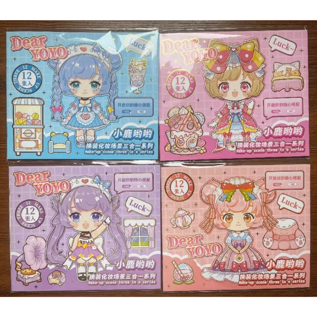 Buku Stiker DIY Fashion Ganti Baju Stiker Ganti Wajah Sticker Make Up Sticker Dress Up Book