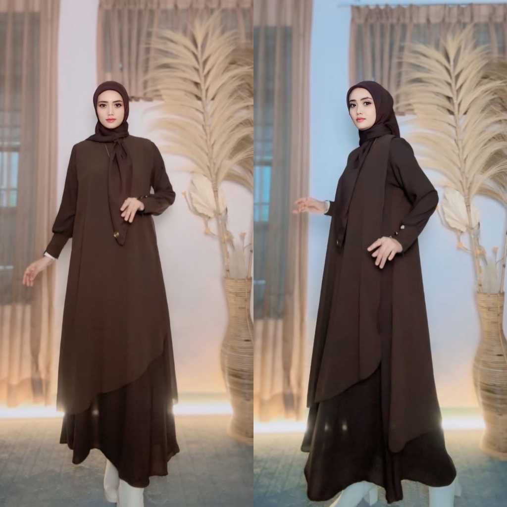 Gamis Denisa Ceruty Babydool mix cringkel premium