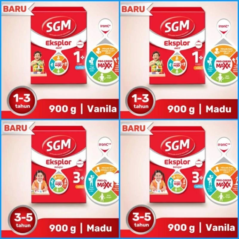 Sgm 1+ plus madu 900g , sgm 1+ vanilla 900g , sgm 3+ madu 900g , sgm 3+ vanilla 900g