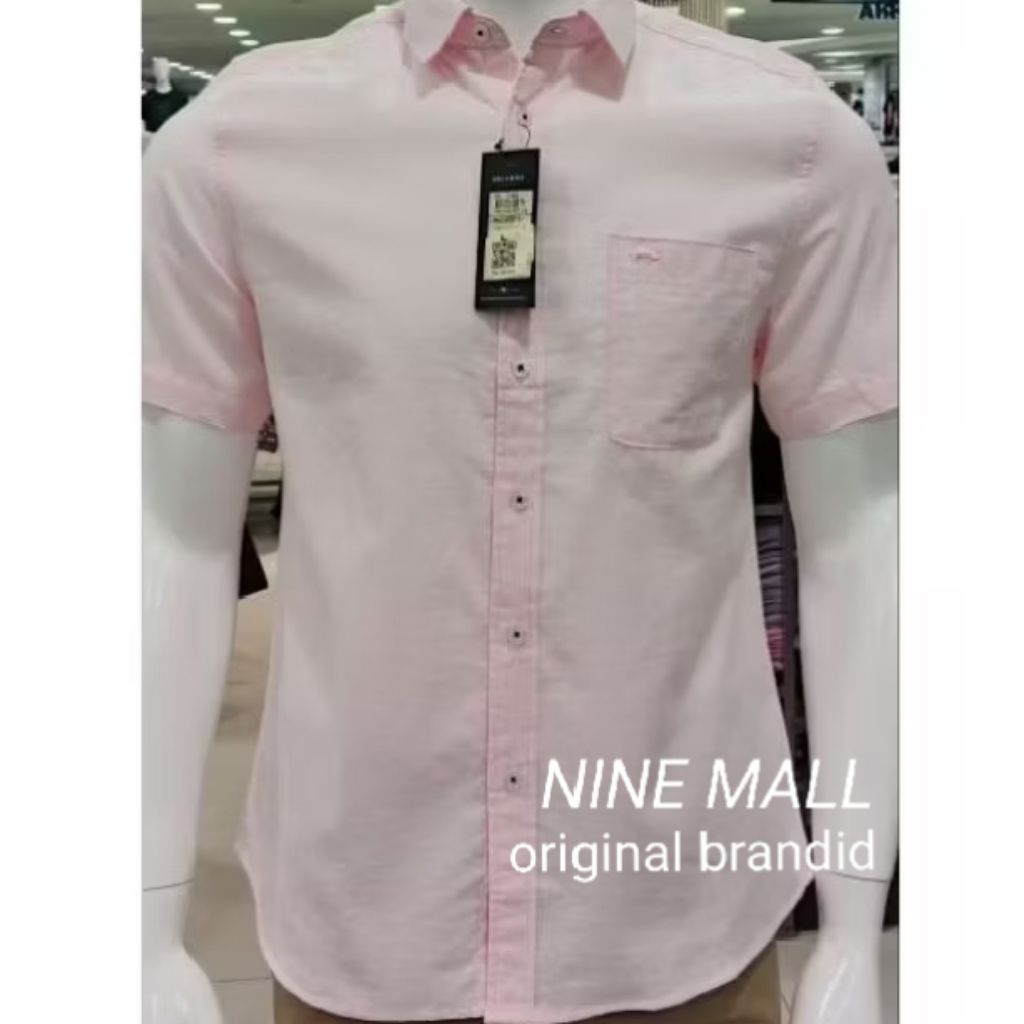 KEMEJA PENDEK RICARDO ORIGINAL PINK MUDA PREMIUM