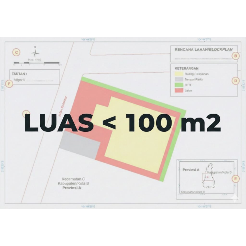 Jasa Gambar Peta Rencana Induk Kawasan (RIK) Perizinan OSS RBA. Luas Kurang dari 100 m2