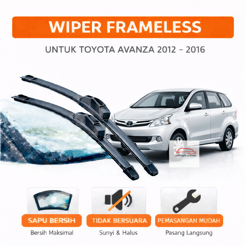 Wiper Frameless Avanza 2012 Wiper Avanza 2013 Wiper Avanza 2014 Wiper Avanza 2015 Wiper Avanza 2016 