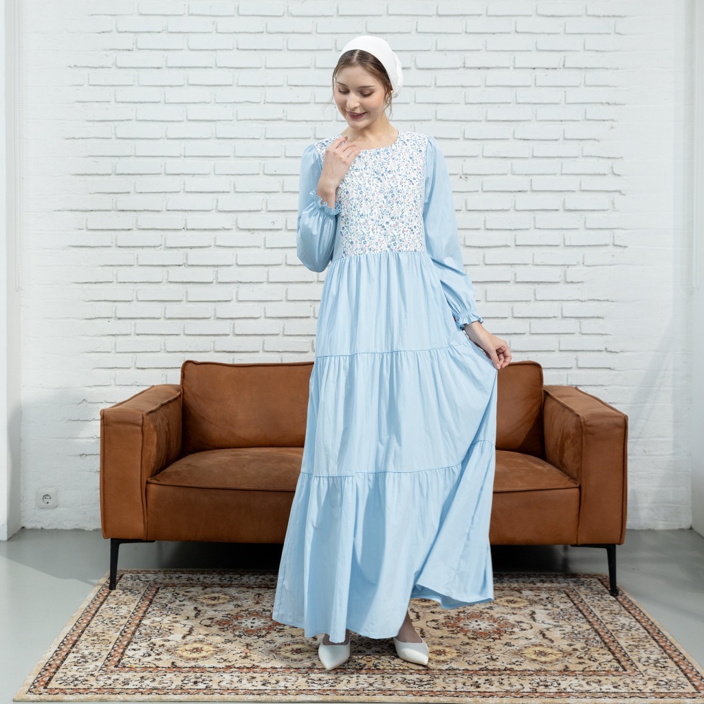 GRAPHIS Pastel Flower Combination Maxi Dress