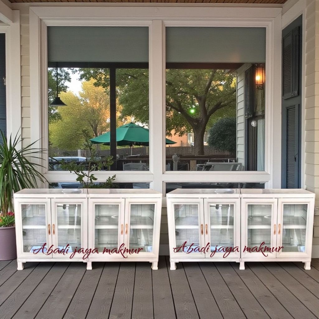 Lemari plastik napolly CABROFET 424H lemari meja tv rak buku bufet serbaguna