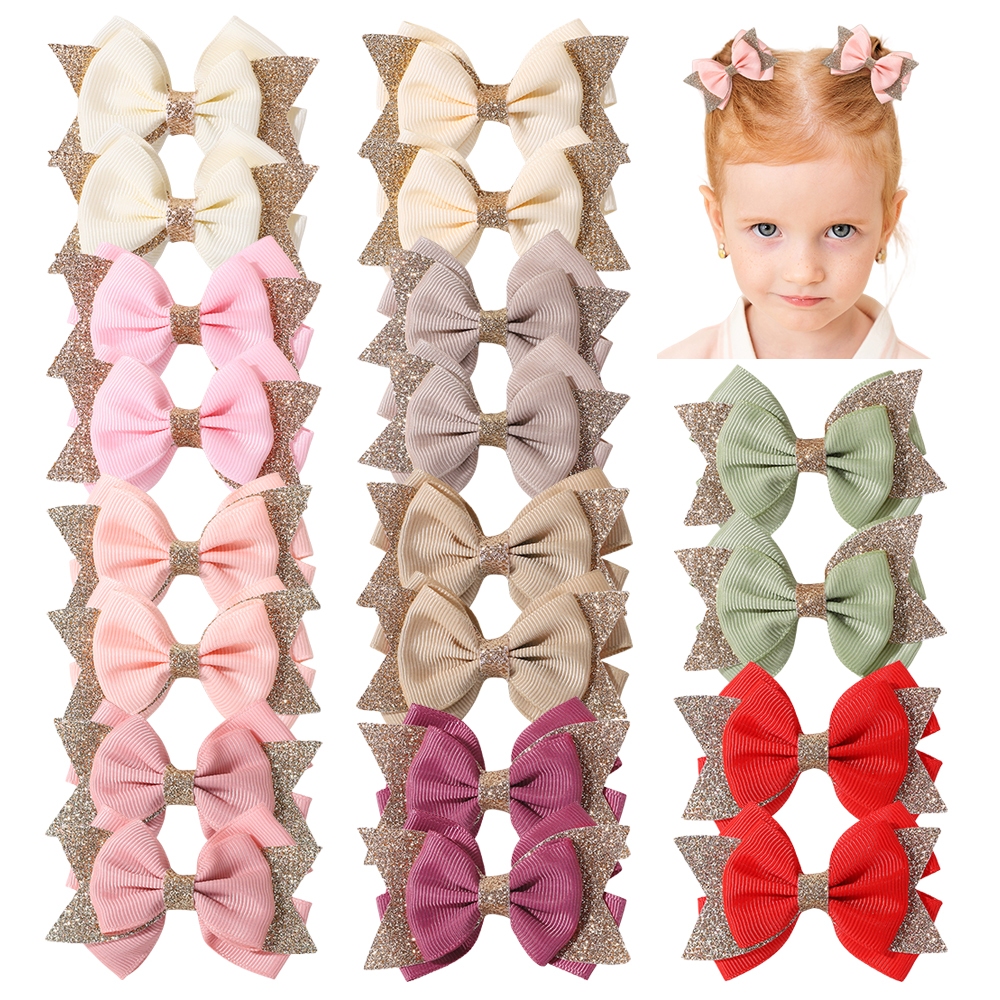 2 Buah/Set Jepit Rambut Pita Ekor Merpati untuk Wanita dan Anak Perempuan, Jepit Rambut Pita Berkila