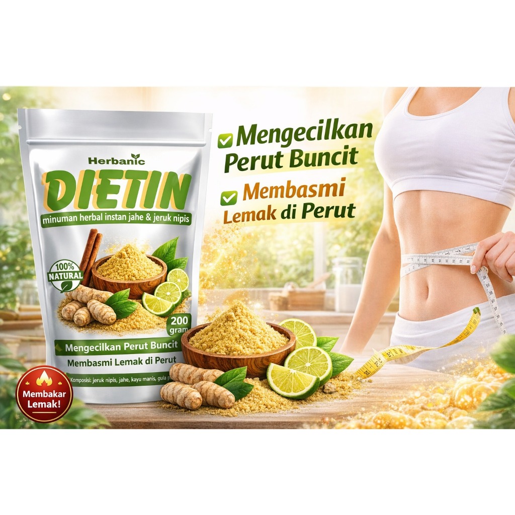 Herbal Dietin by Herbanic Jahe Kayu Manis Jeruk Nipis Penunjang Diet Sehat Minuman Detoks Detox