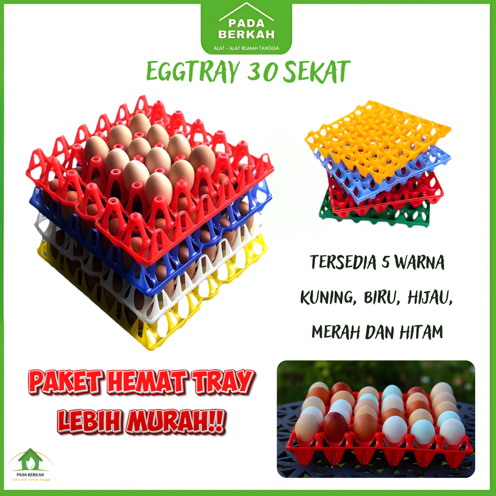 6PCS Tray Telur Plastik 30 Sekat Rak Telur Ayam & Bebek Tatakan Telor Susun Egg Tray Plastik