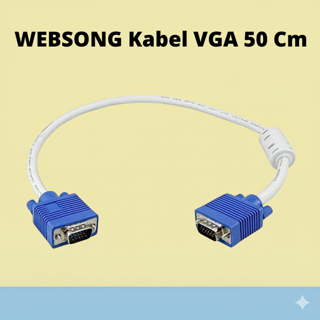 WEBSONG Kabel Vga Video Male To Male 50 Cm 3+6