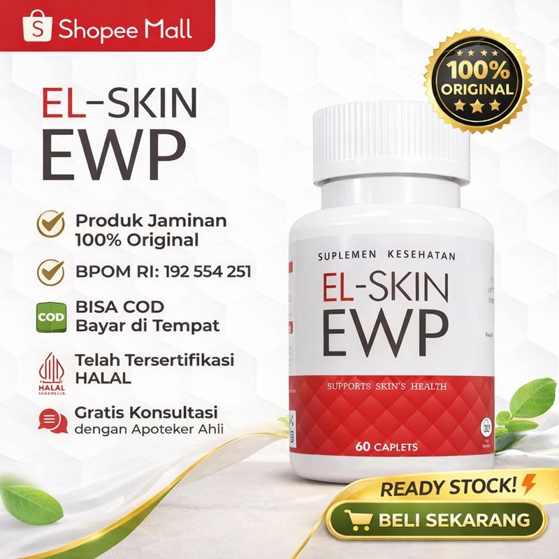 EL-SKIN EWP Suplemen Kulit Wajah Collagen Bovine Peptide 60 Kaplet Halal