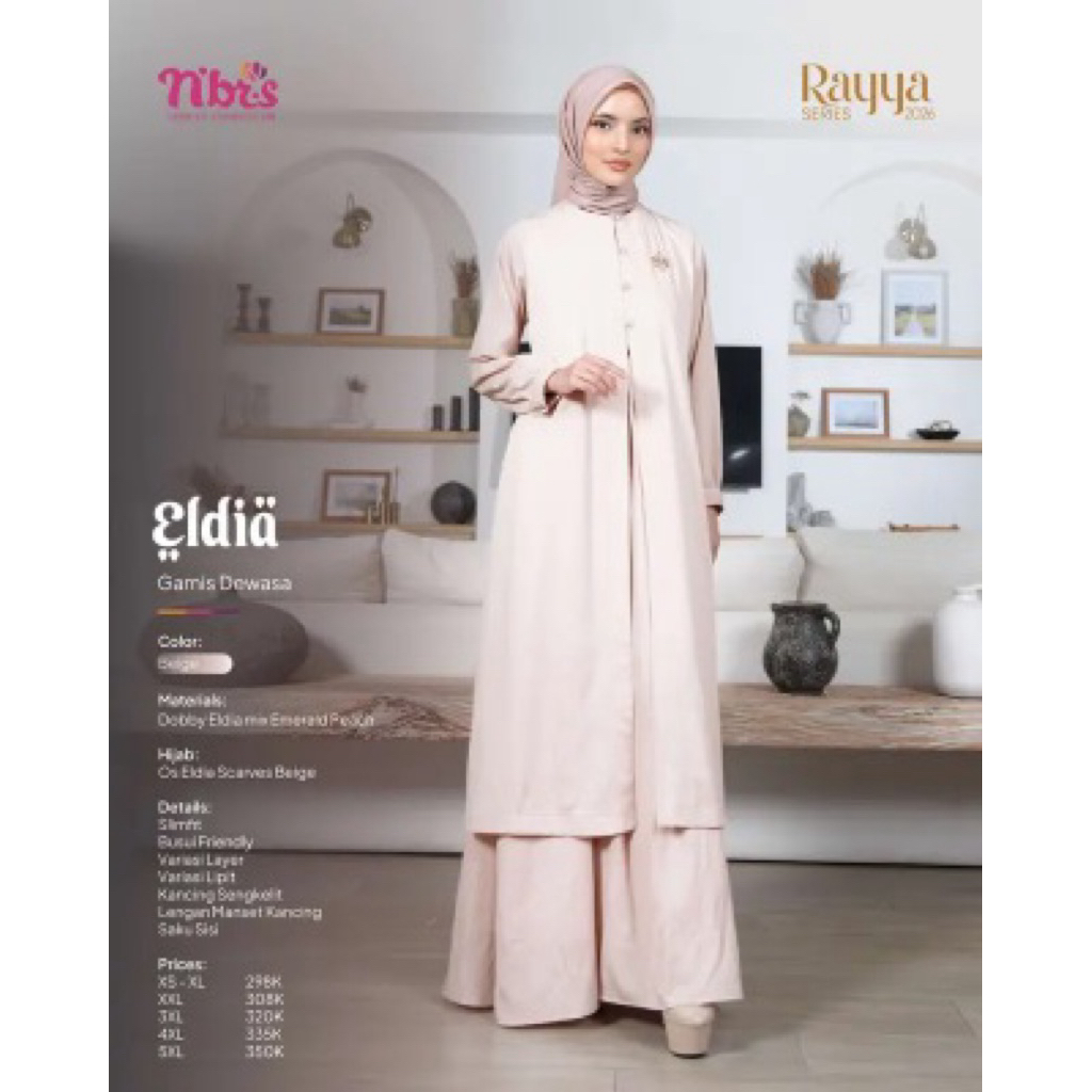 ELDIA GAMIS NIBRAS SERIES DIARAYYAKU 2026 / GAMIS TERBARU 2026 / GAMIS LEBARAN / GAMIS MURAH / NIBRA