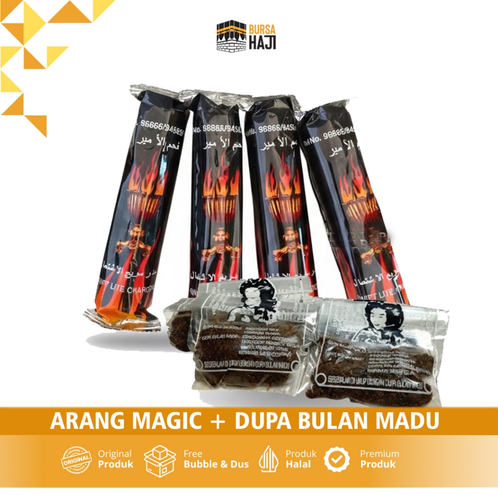 Arang Magic Al Amir + Dupa Pengantin Min - 6 Pcs Mudah Menyala, Tidak Berbau, Desain Donat