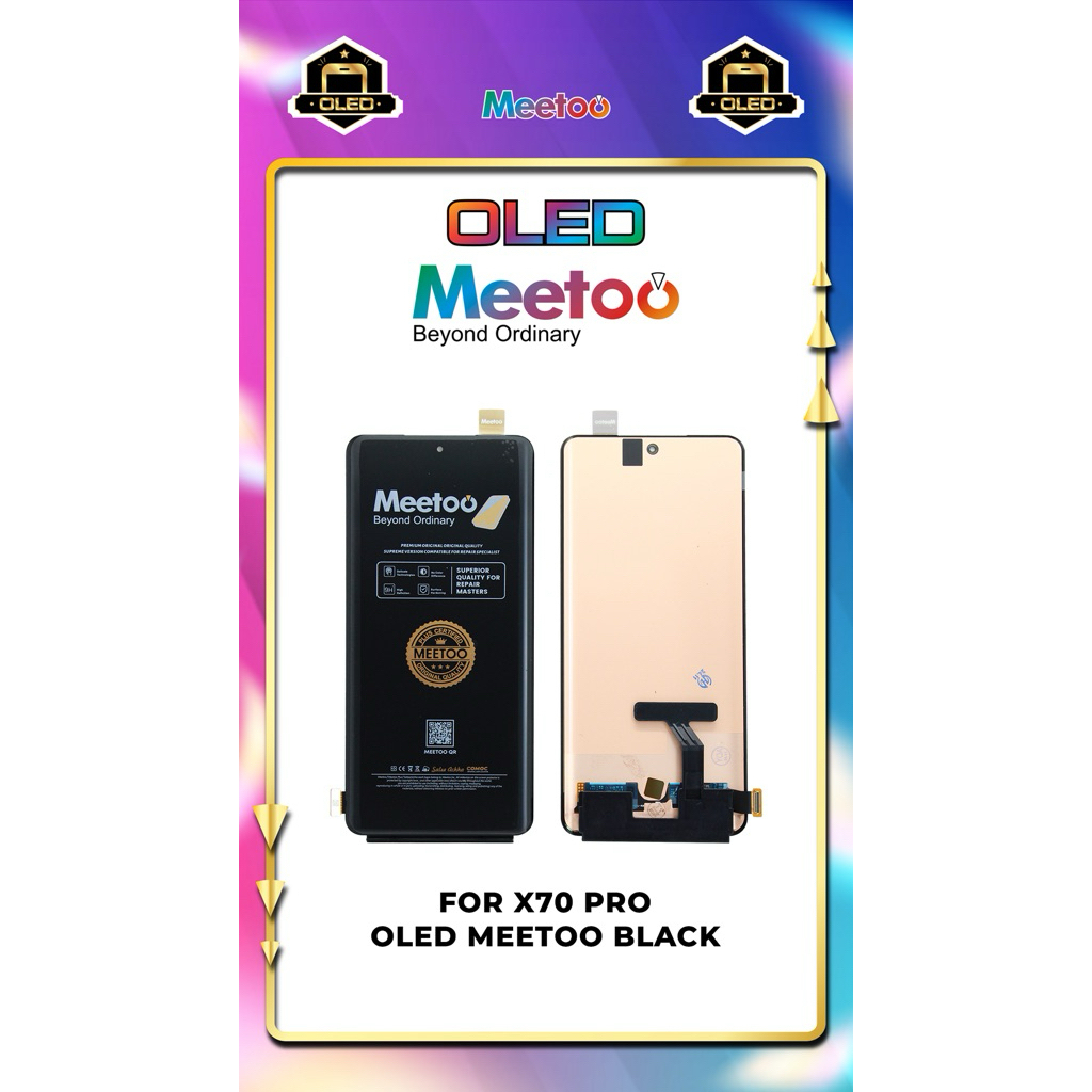 LCD VIVO X70 PRO OLED MEETOO BLACK+TS (FINGERPRINT)