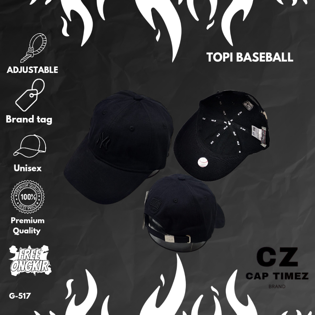 Topi Bisbol NY Logo Kecil Branded Stylish