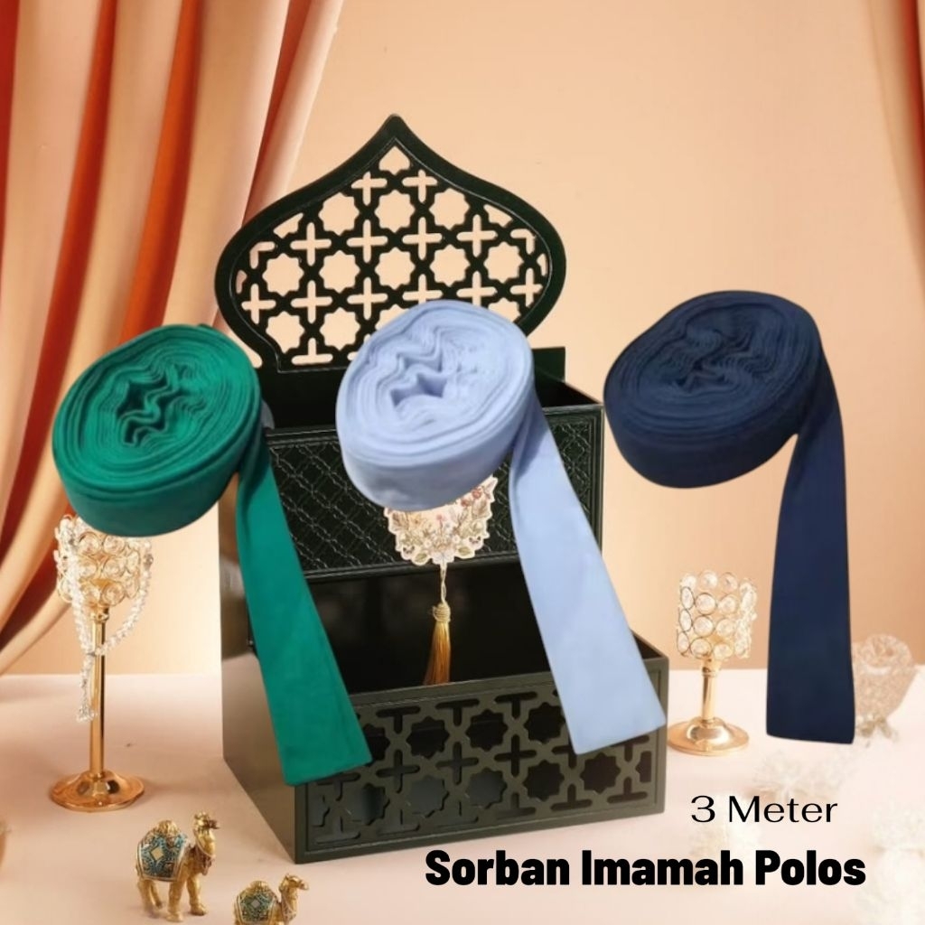 Sorban Imamah Polos Panjang 3 Meter 5 Meter Sorban Imamah Permanen