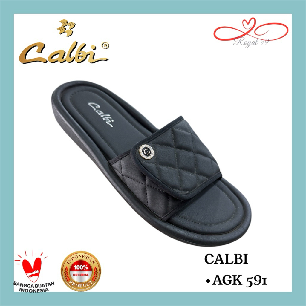 SANDAL Wanita CALBI AGK 591 HITAM SLOP