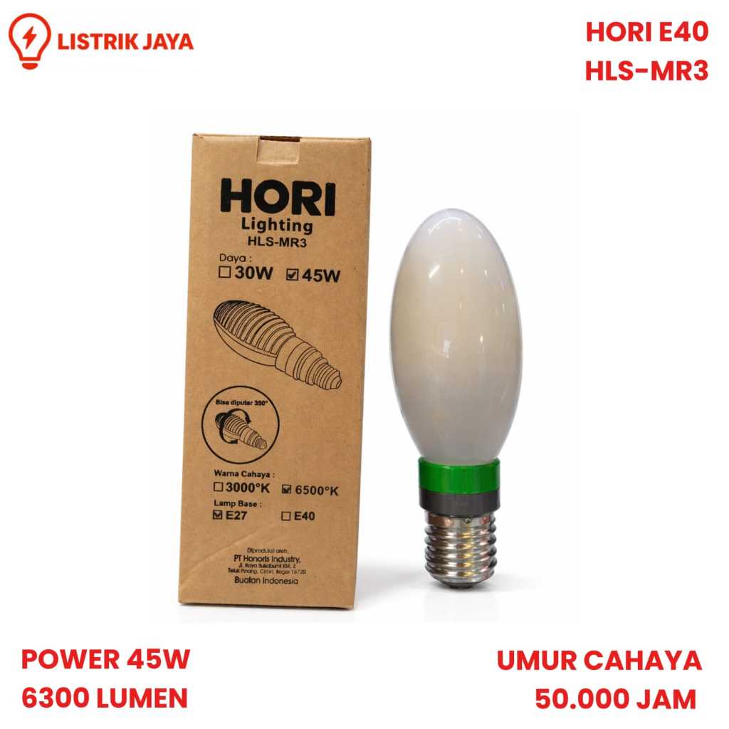 Lampu LED HORI 45Watt 6300lm HLS-MR3-45W E40 45W PUTIH