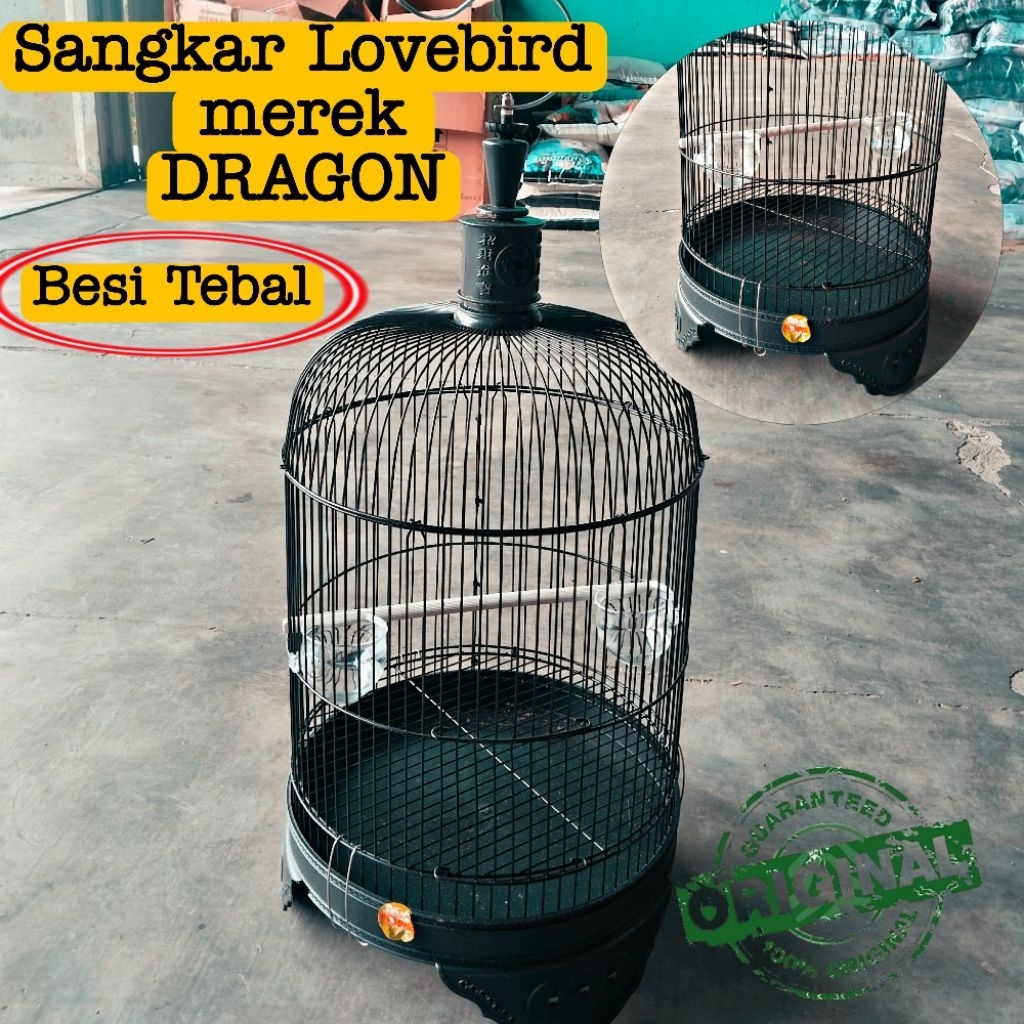 Sangkar burung lovebird merek DRAGON besi super tebal sangkar burung pendek