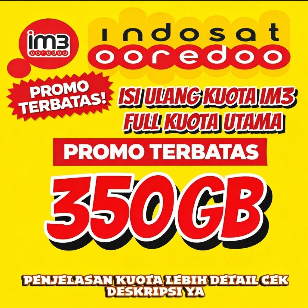 Promo terbatas kuota INDOSAT DAN TRI 350gb 28 hari dan 60hari