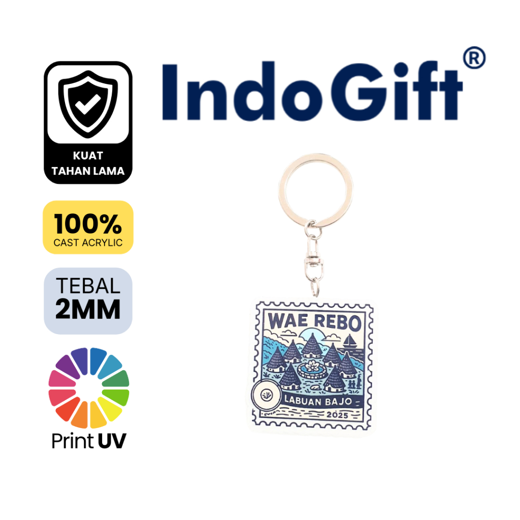 IndoGift Gantungan Kunci Akrilik Tipe 009 Souvenir Oleh Oleh Labuan Bajo