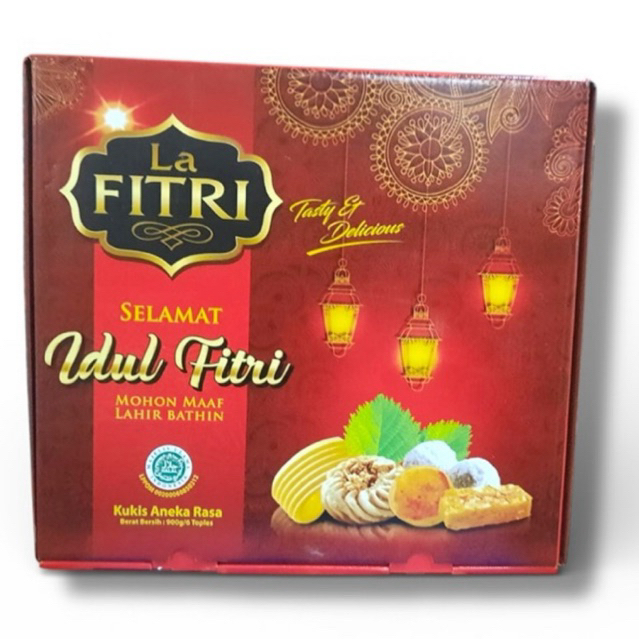 BOX PAKET LEBARAN KUE KERING LA FITRI LEBARAN IDUL FITRI ISI 6 TOPLES PREMIUM HAMPERS PARCEL KUE LEB