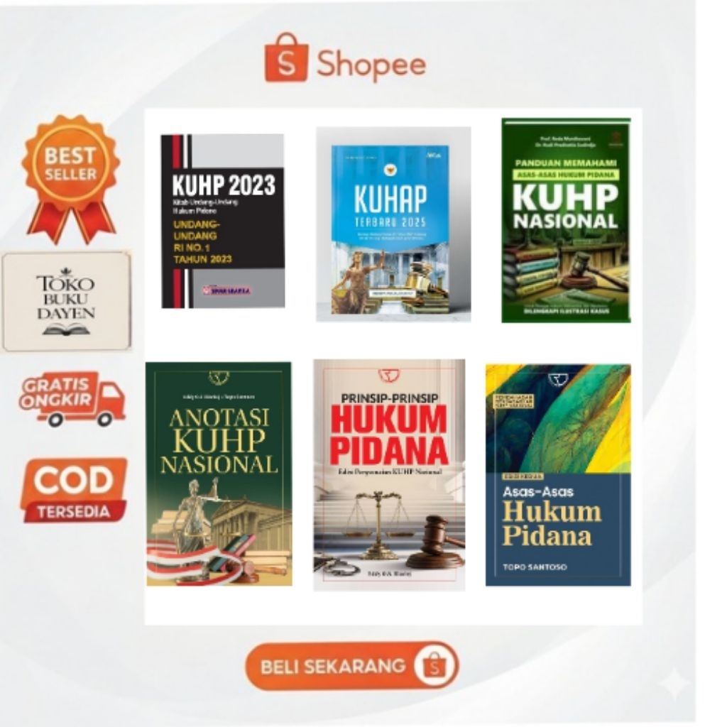 Paket Buku Hukum Pidana Terlengkap - KUHP 2023 & KUHAP Terbaru 2025 - Anotasi & Asas-Asas Hukum Pida