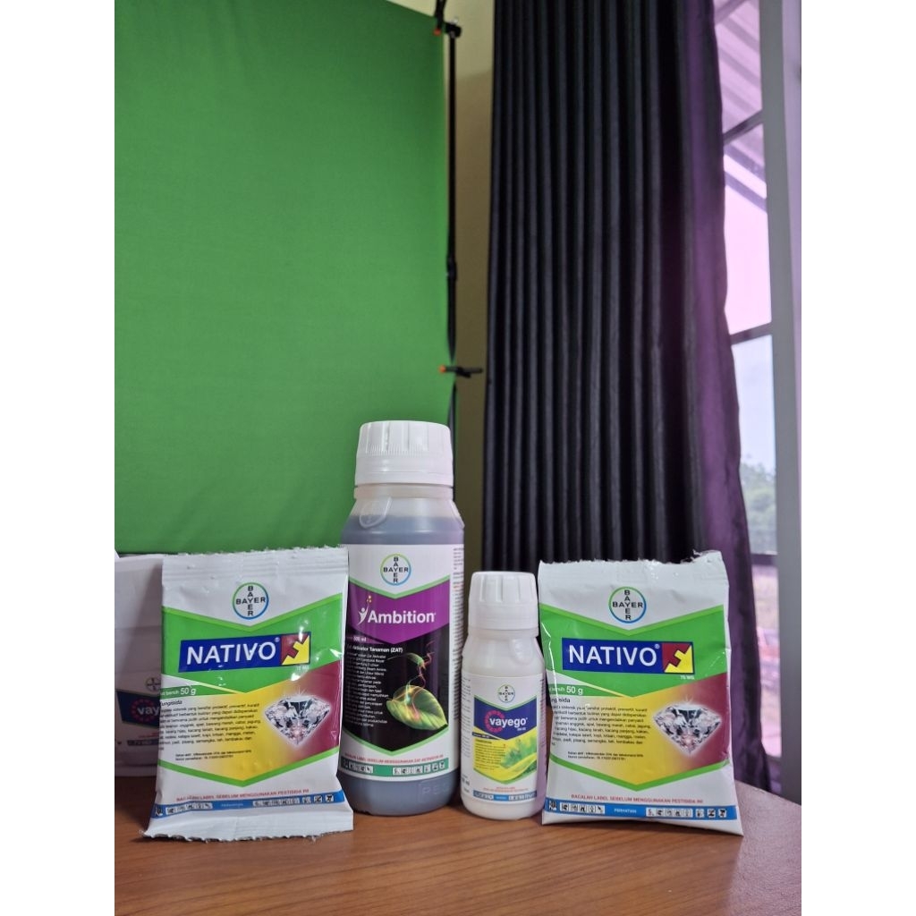 Paket 1/2 Hektar Bobot Maksimal Bayer - Vayego 100ml, 2 pcs Nativo 50g, Ambition 500ml untuk pertani