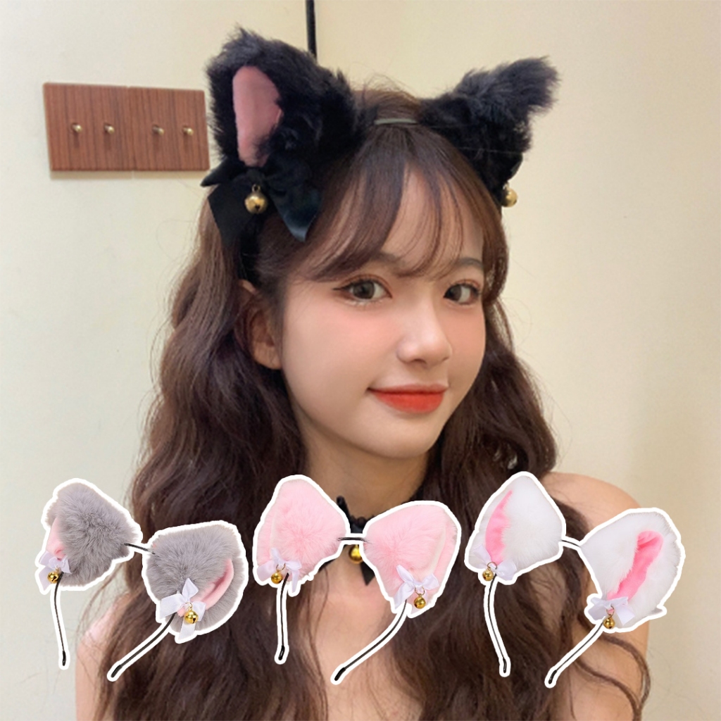 F5892 Bando Kucing Wanita / Bando Telinga Kucing Nekomimi / Bando Bell Kucing Cosplay / Cosplay Furr