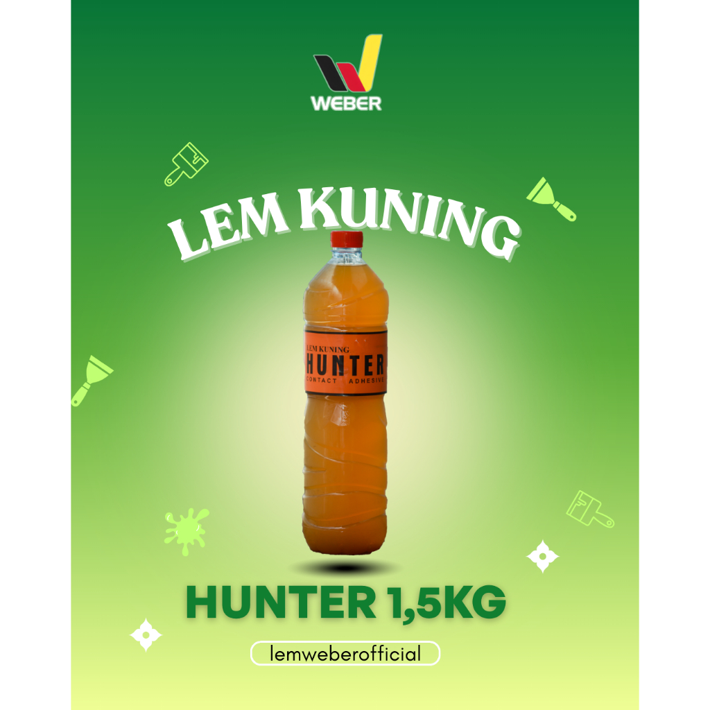 Lem kuning 1,5 L ,lem kuning murah,lem kuning weber,lem kuning hunter, Lem kuning untuk furnitur, Le
