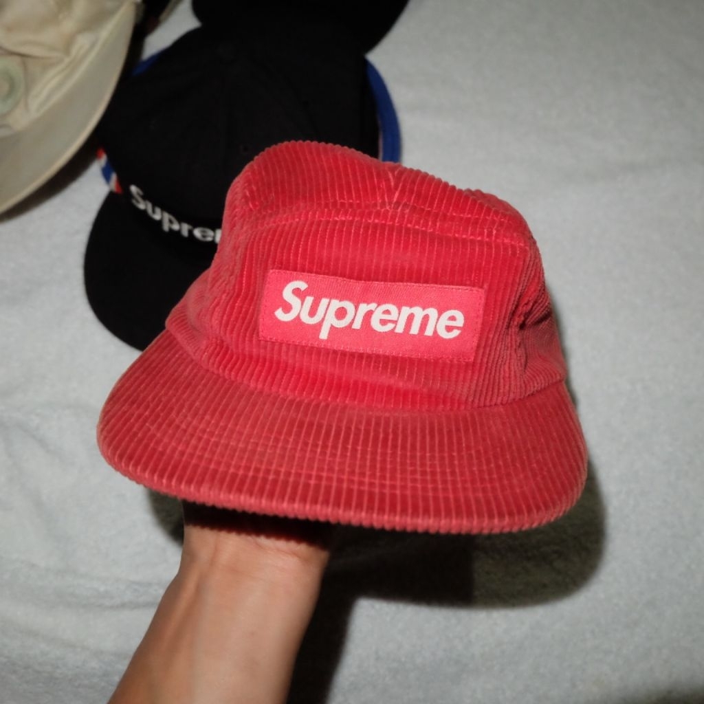 supreme camp cap dark magenta