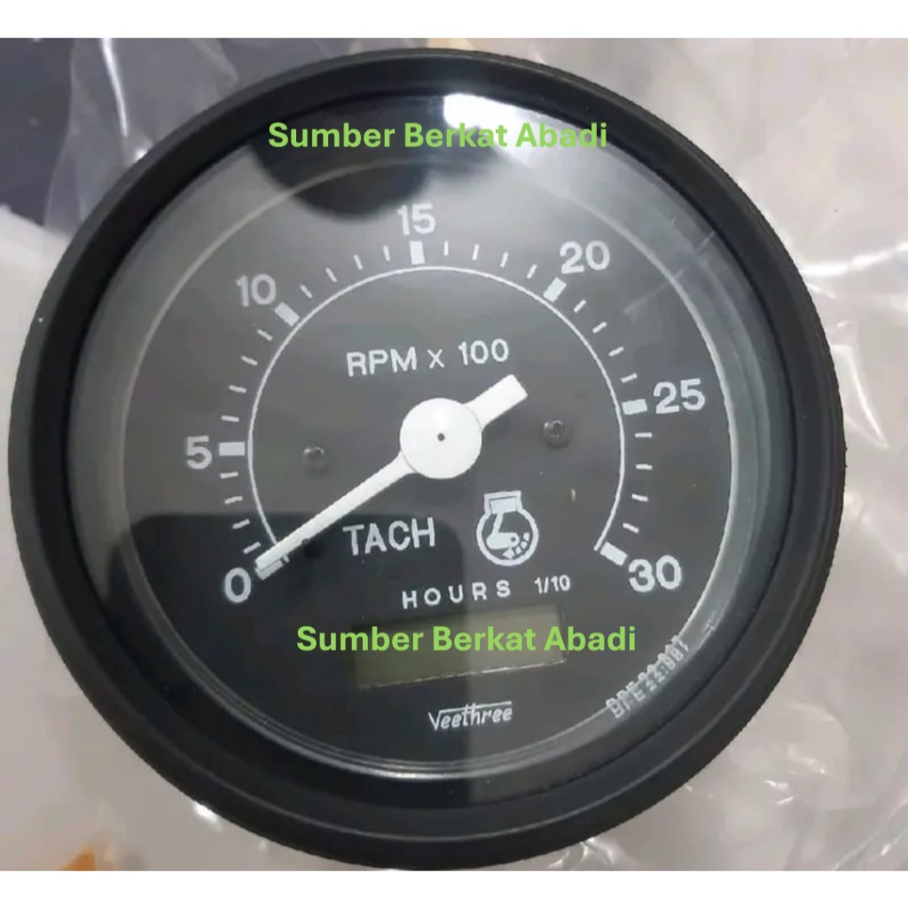 VEETHREE 37131 ALT 037111 TACHOMETER AND HOUR METER 3000 RPM HOUR GAUGE 30 RPM - ALTERNATOR - 0-3000