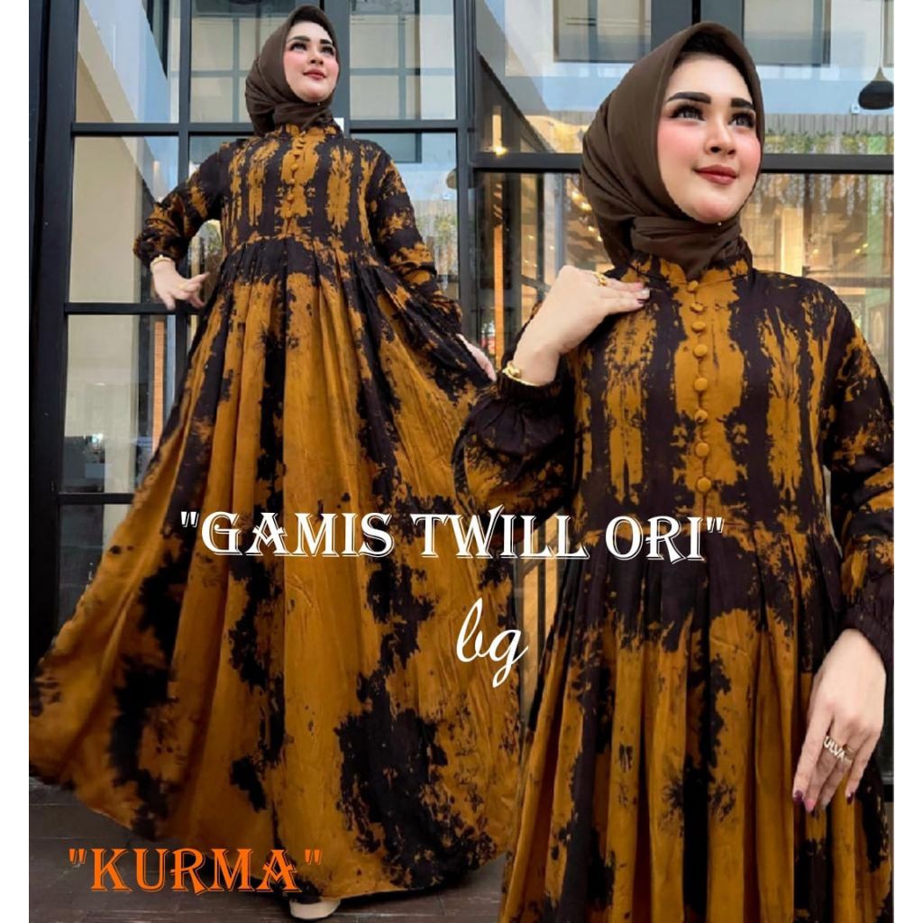 Gamis Twill Ori Pekalongan Dengan Kancing Depan Busui Friendly