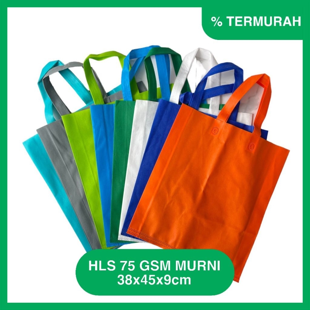 tas spunbond goodie bag jumbo 38x45 polosan tebal 75gsm harga promo